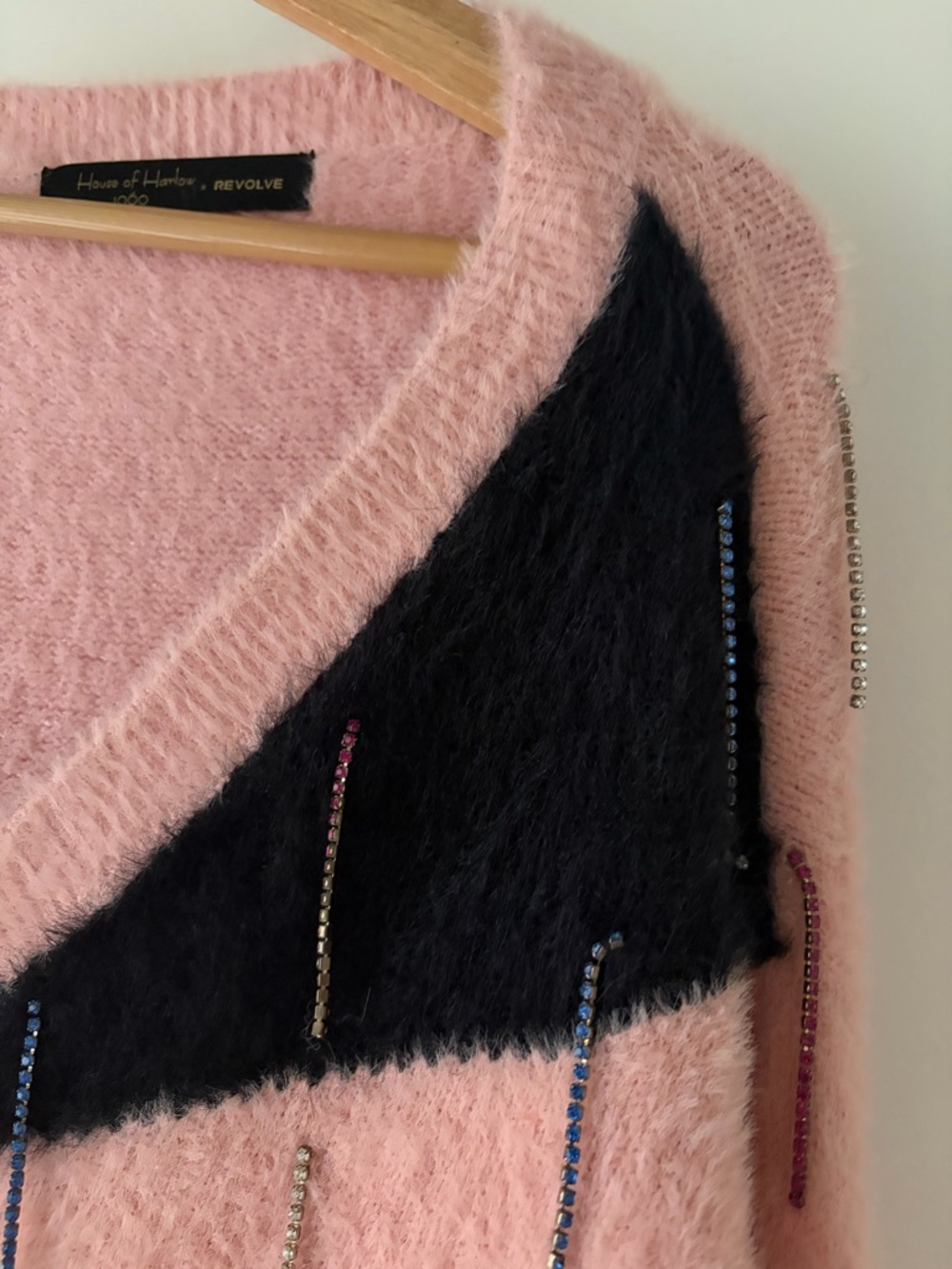 House of Harlow x Revolve Women's Pink V-Neck Sweater